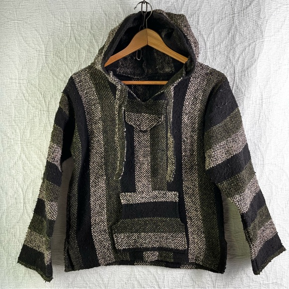 Serape hoodie blanket pullover drug rug womens small or childs large classic 90s - Picture 1 of 16